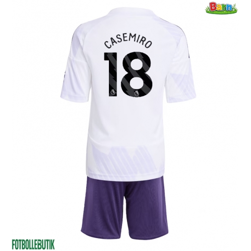 Manchester United Casemiro #18 Bortaställ Barn 2025-26 Kortärmad (+ Korta byxor)